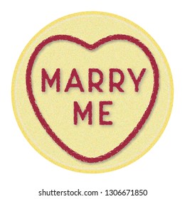 Marry Me Love Heart Candy Sweet