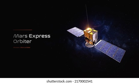 Mars Express Space Probe 3D Illustration Poster