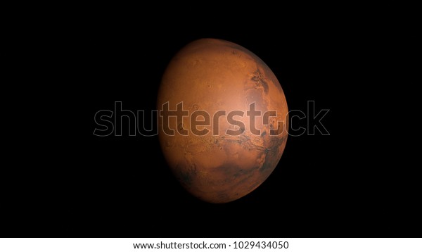 Mars planet in dark
space