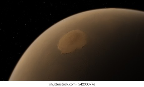 Mars planet orbital view (Elements of this image furnished by NASA)