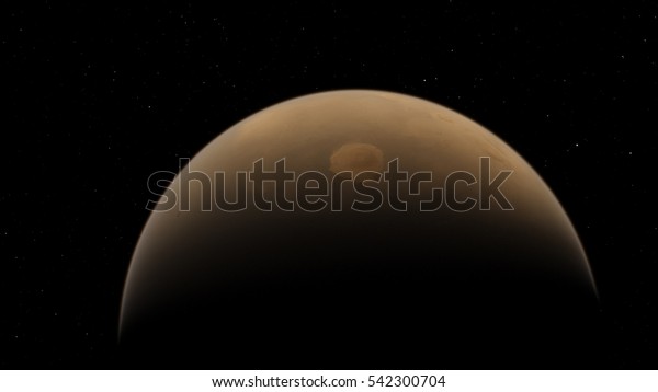 Mars planet orbital view (Elements of this image\
furnished by NASA)