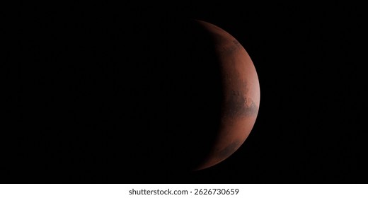 Mars from space illustration. 3d render.