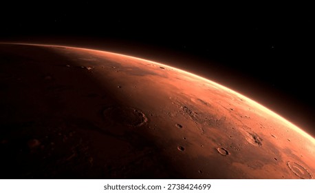 Mars Surface 3D Rendering Image