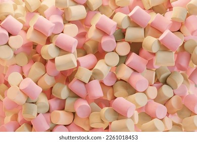 marshmallow top view close up 3d render