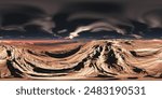 Martian landscape. HDRI . equidistant projection. Spherical panorama. panorama 360. environment map, 3d rendering