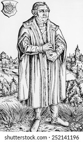 Martin Luther (1483-1546), woodcut by Lucas Cranach the Younger, ca. 1546