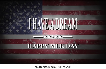 Martin Luther King Day American flag illustration