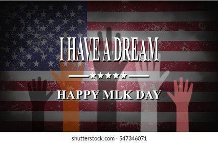 Martin Luther King Day American Flags Stock Illustration 547346071