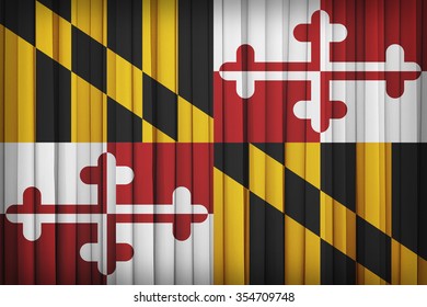 Maryland Flag Pattern On The Fabric Curtain,vintage Style
