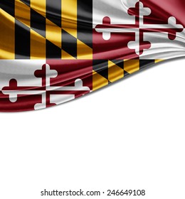 Maryland Flag And White Background