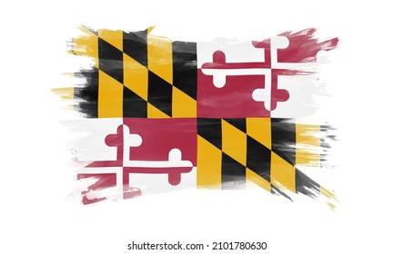 Maryland State Flag Brush Stroke, Maryland Flag Background