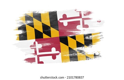 Maryland State Flag Brush Stroke, Maryland Flag Background