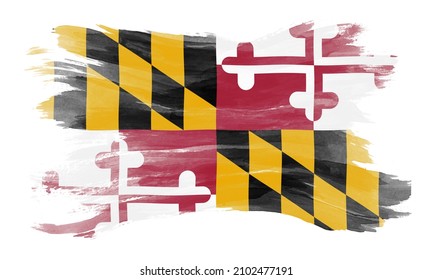 Maryland State Flag Brush Stroke, Maryland Flag Background