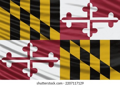 Maryland State Flag Wave Close Up, Maryland Flag Background