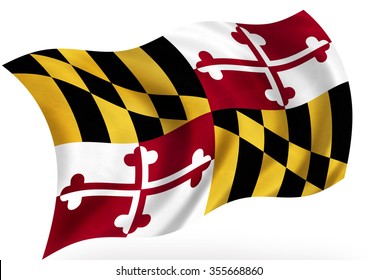 Maryland (USA) flag, isolated