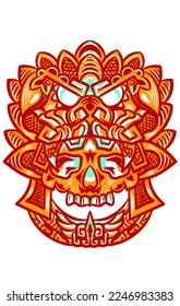 mask illustration aztec traditional culture and ornament nice for t  shirts design tattoo