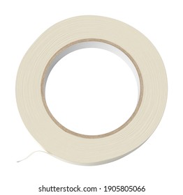 Masking Tape 3D Illustration On White Background