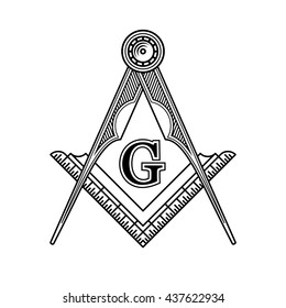 Masonic Freemasonry Emblem Icon Logo. Illustration