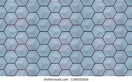 Mass Of Hexagonal Cells Seamless Texture, 3D Effect.