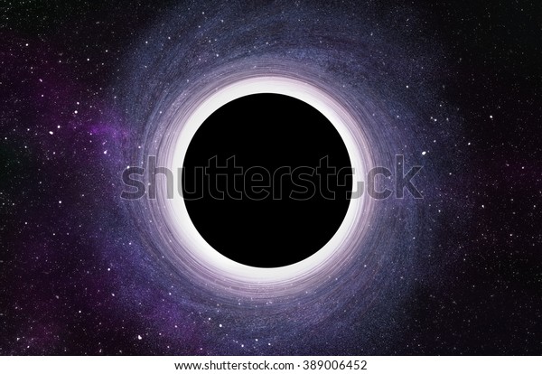 銀河中心に大きなブラックホール 3dレンダリングデジタルイラスト