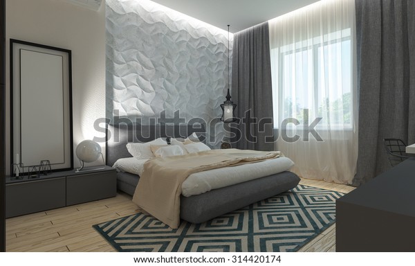 Master Bedroom Dressing Room 3d Panels Stock Illustration