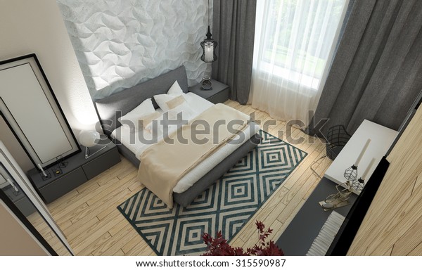 Master Bedroom Dressing Room 3d Panels Stock Illustration