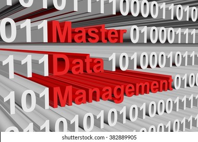 Master Data Management In The Form Of Binary Code, 3D Illustration