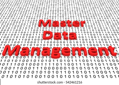 Master Data Management In The Form Of Binary Code, 3D Illustration