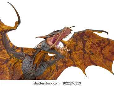 master dragon is passing by close up view, 3d illustration