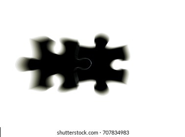 Match Found- 
Two Puzzle Parts Coming Together, Cut Out, Isolated, , White Backgrounds, Blurred Motion