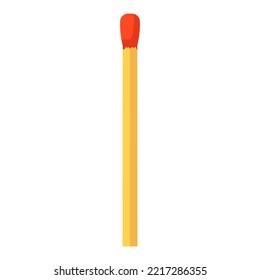 Match Wooden Stick. Matchstick Fire Sequence Isolated Icon . Cartoon Burnt Element Flammable Illustration