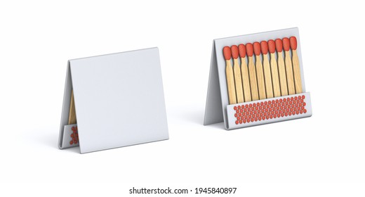 Matchbox Template 3D Render Illustration Isolated On White Background