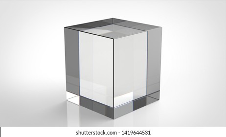 Material Cube Glass 3d Rendering