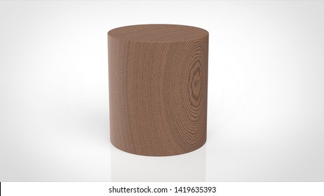 Material Cylinder Dark Wood 3d Rendering