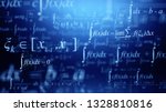 Math concept - Mathematical integral formulas on blue background. 3d rendering