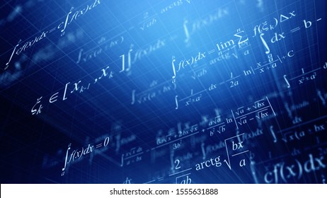 Math concept - Mathematical integral formulas. 3d rendering