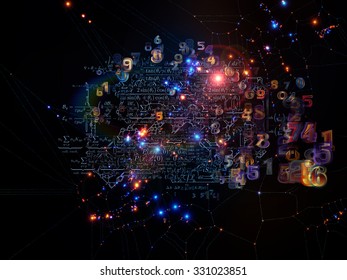Math Network series. Interplay of lights, strands and numbers on the subject of science, technology and networking