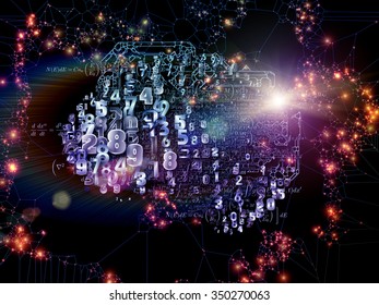 Math Network series. Interplay of lights, strands and numbers on the subject of science, technology and networking