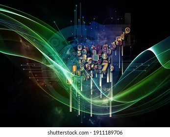 Math Processor. Number, light and technological elements abstraction on subject of information processing and education.