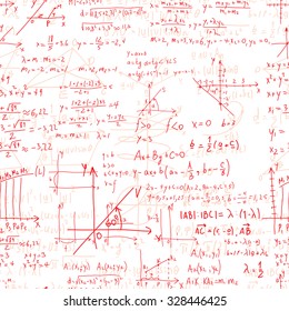 Math Seamless Pattern Endless Pattern Handwriting Stock Illustration ...