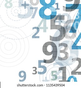 Mathematical digital code background, abstract illustration of numbers