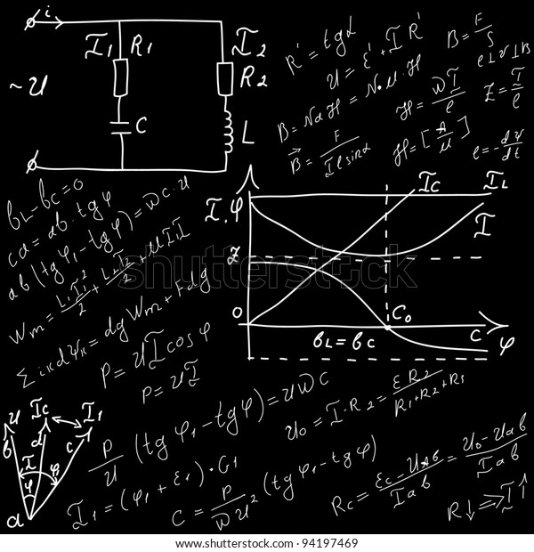 Mathematical\
equations and formulas - vector\
illustration