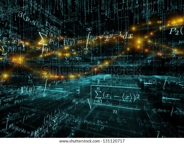 数学公式系列 由数学公式和设计元素构成的艺术背景 用于商业 科学 教育和技术项目库存插图