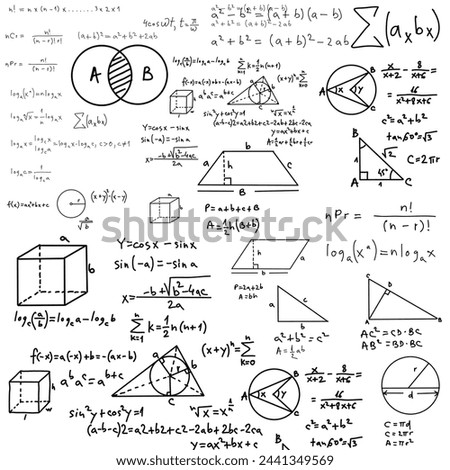 mathematical formulas background geometry sketch pattern