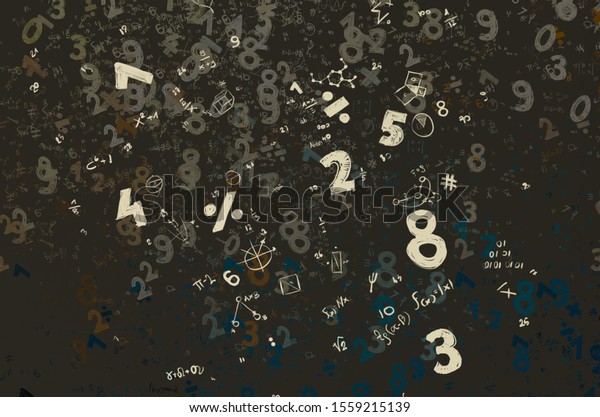 Mathematical symbols on constant
background. Handmade image. 2d
illustration.