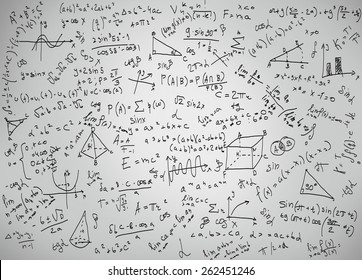 Mathematics Equations And Formulas On A White Background