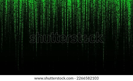 Matrix big plane texture of halftone dots. Futuristic abstract large background or wallpaper. Particle pattern, binary code. Broken hacker screen. Big data visualization. 3D rendering.