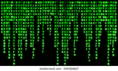 Matrix Code Effect. DIgital technology. 3d rendering.