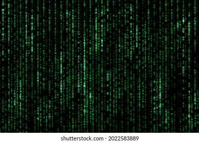 Matrix Movie Background With The Green Symbols.