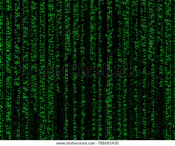 Matrix Style Background Random Numberssymbols Alphabet Stock Illustration